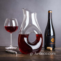 Χειροποίητο 1,5L Clear Glass Wine Decanter με τρύπα